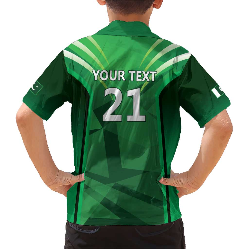 Pakistan Cricket Custom Family Matching Short Sleeve Bodycon Dress and Hawaiian Shirt The Green Shirts with Sporty Pattern