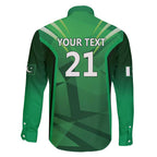 Pakistan Cricket Custom Family Matching Short Sleeve Bodycon Dress and Hawaiian Shirt The Green Shirts with Sporty Pattern