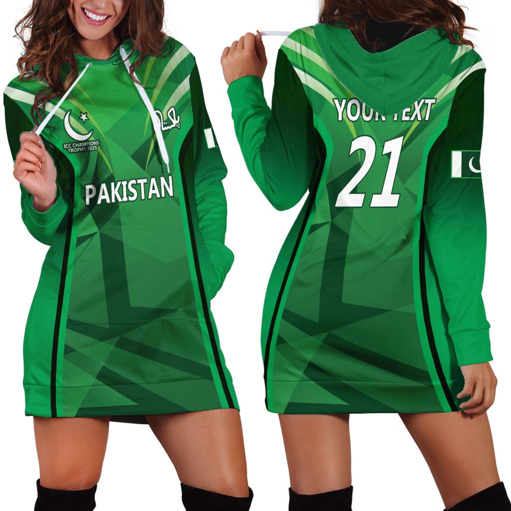 Pakistan Cricket Custom Hoodie Dress The Green Shirts with Sporty Pattern