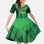 Pakistan Cricket Custom Kid Short Sleeve Dress The Green Shirts with Sporty Pattern