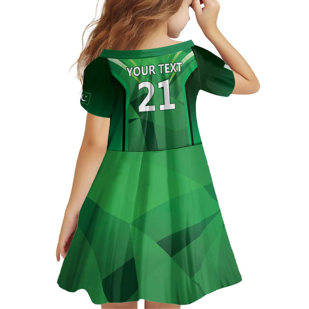 Pakistan Cricket Custom Kid Short Sleeve Dress The Green Shirts with Sporty Pattern
