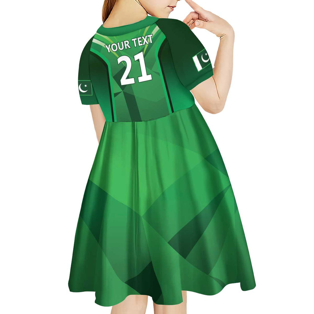 Pakistan Cricket Custom Kid Short Sleeve Dress The Green Shirts with Sporty Pattern
