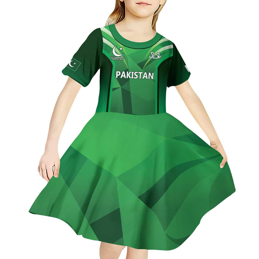 Pakistan Cricket Custom Kid Short Sleeve Dress The Green Shirts with Sporty Pattern