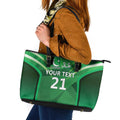 Pakistan Cricket Custom Leather Tote Bag The Green Shirts with Sporty Pattern