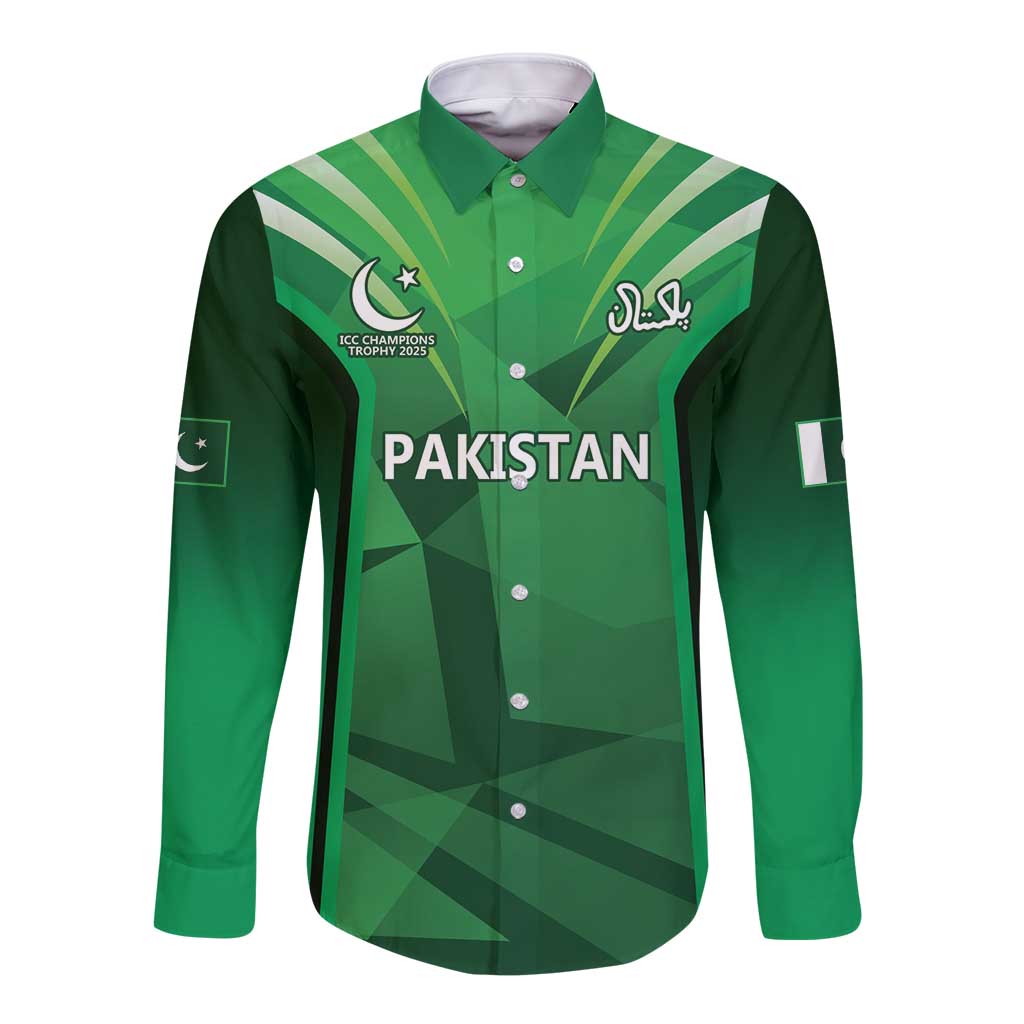 Pakistan Cricket Custom Long Sleeve Button Shirt The Green Shirts with Sporty Pattern