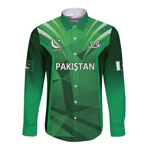 Pakistan Cricket Custom Long Sleeve Button Shirt The Green Shirts with Sporty Pattern