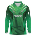 Pakistan Cricket Custom Long Sleeve Polo Shirt The Green Shirts with Sporty Pattern