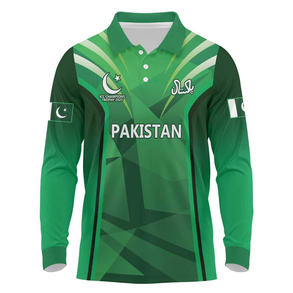 Pakistan Cricket Custom Long Sleeve Polo Shirt The Green Shirts with Sporty Pattern