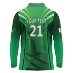 Pakistan Cricket Custom Long Sleeve Polo Shirt The Green Shirts with Sporty Pattern