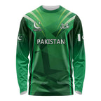 Pakistan Cricket Custom Long Sleeve Shirt The Green Shirts with Sporty Pattern