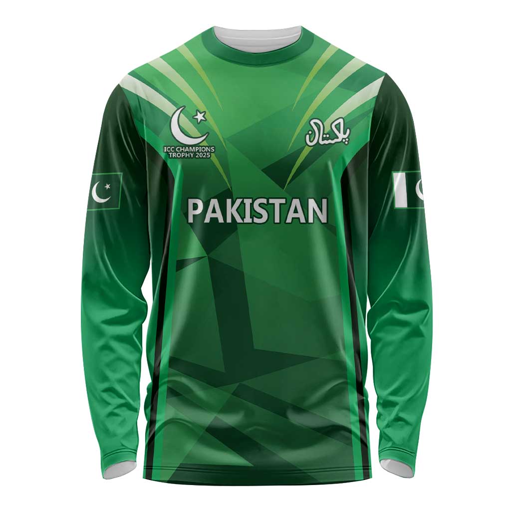 Pakistan Cricket Custom Long Sleeve Shirt The Green Shirts with Sporty Pattern