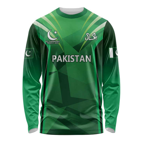 Pakistan Cricket Custom Long Sleeve Shirt The Green Shirts with Sporty Pattern
