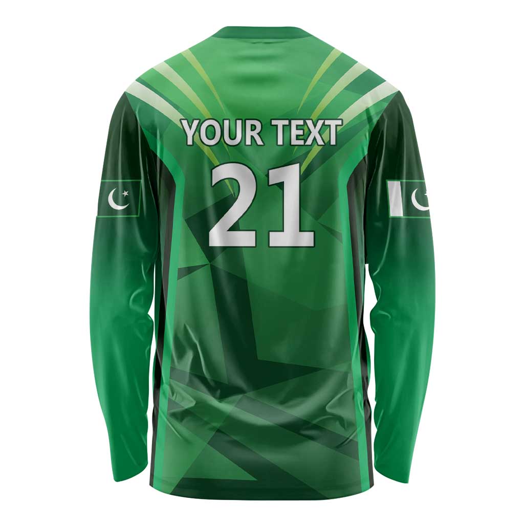 Pakistan Cricket Custom Long Sleeve Shirt The Green Shirts with Sporty Pattern
