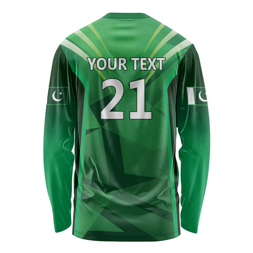Pakistan Cricket Custom Long Sleeve Shirt The Green Shirts with Sporty Pattern