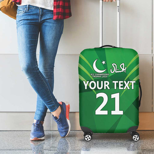 Pakistan Cricket Custom Luggage Cover The Green Shirts with Sporty Pattern