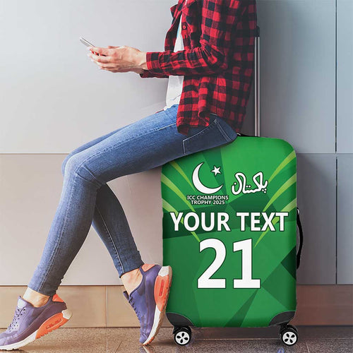 Pakistan Cricket Custom Luggage Cover The Green Shirts with Sporty Pattern