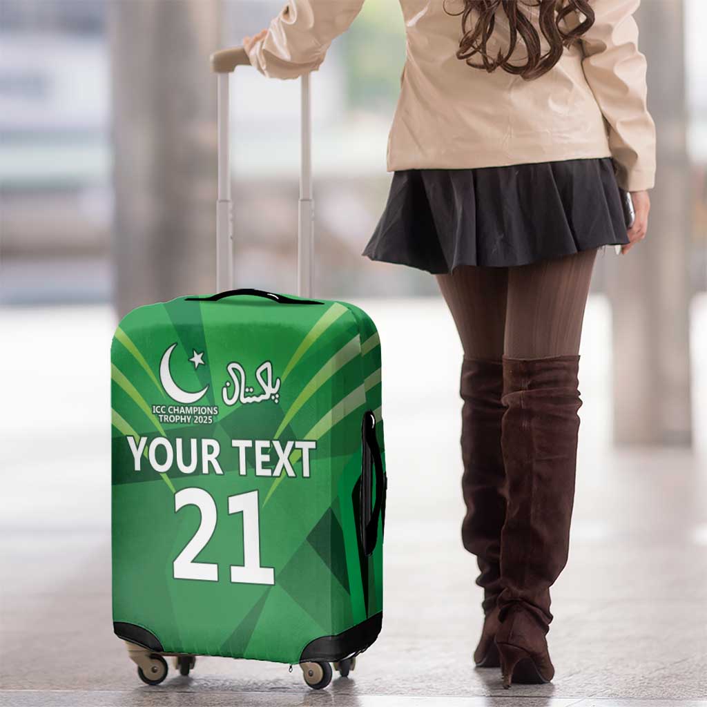 Pakistan Cricket Custom Luggage Cover The Green Shirts with Sporty Pattern