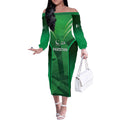 Pakistan Cricket Custom Off The Shoulder Long Sleeve Dress The Green Shirts with Sporty Pattern