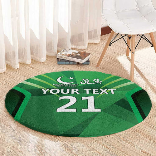Pakistan Cricket Custom Round Carpet The Green Shirts with Sporty Pattern