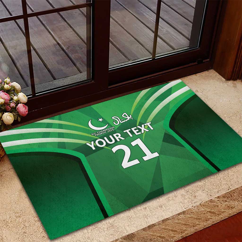 Pakistan Cricket Custom Rubber Doormat The Green Shirts with Sporty Pattern