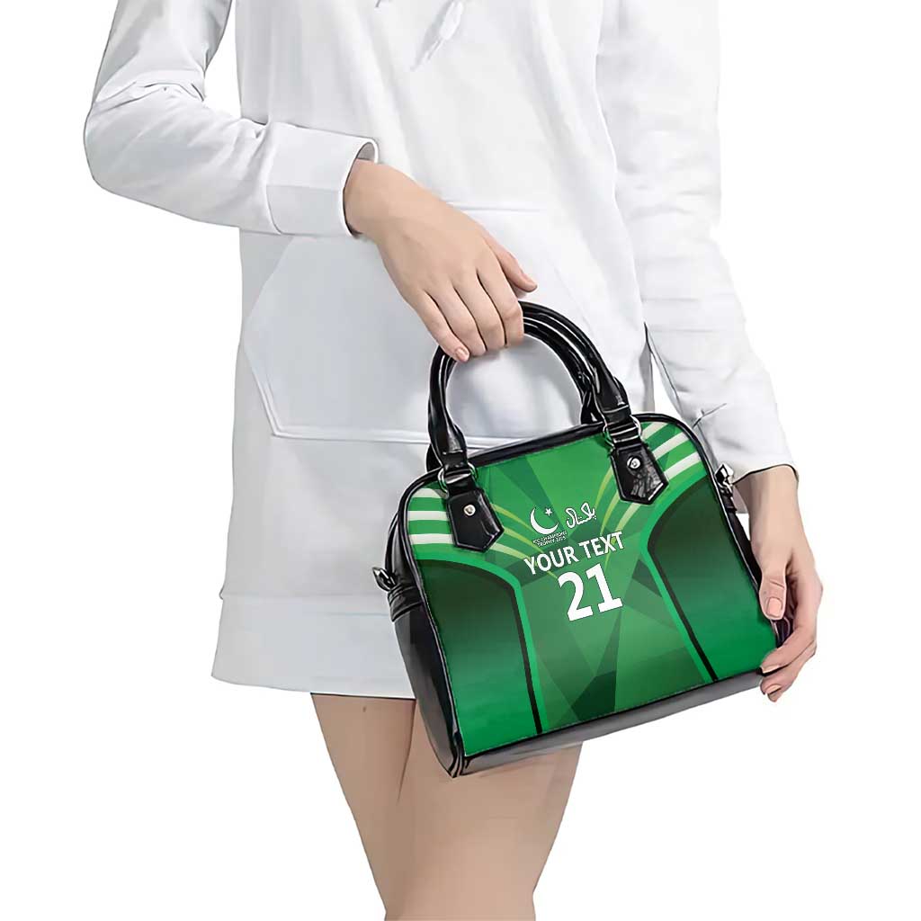 Pakistan Cricket Custom Shoulder Handbag The Green Shirts with Sporty Pattern