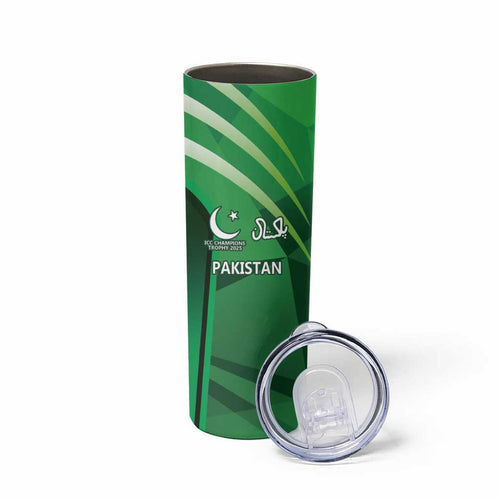 Pakistan Cricket Custom Skinny Tumbler The Green Shirts with Sporty Pattern