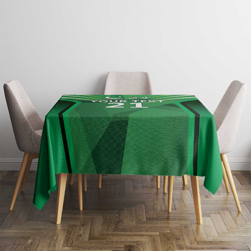 Pakistan Cricket Custom Tablecloth The Green Shirts with Sporty Pattern