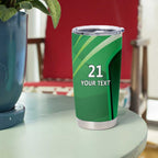 Pakistan Cricket Custom Tumbler Cup The Green Shirts with Sporty Pattern