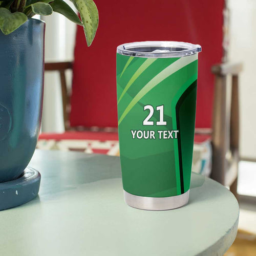 Pakistan Cricket Custom Tumbler Cup The Green Shirts with Sporty Pattern