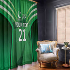 Pakistan Cricket Custom Window Curtain The Green Shirts with Sporty Pattern