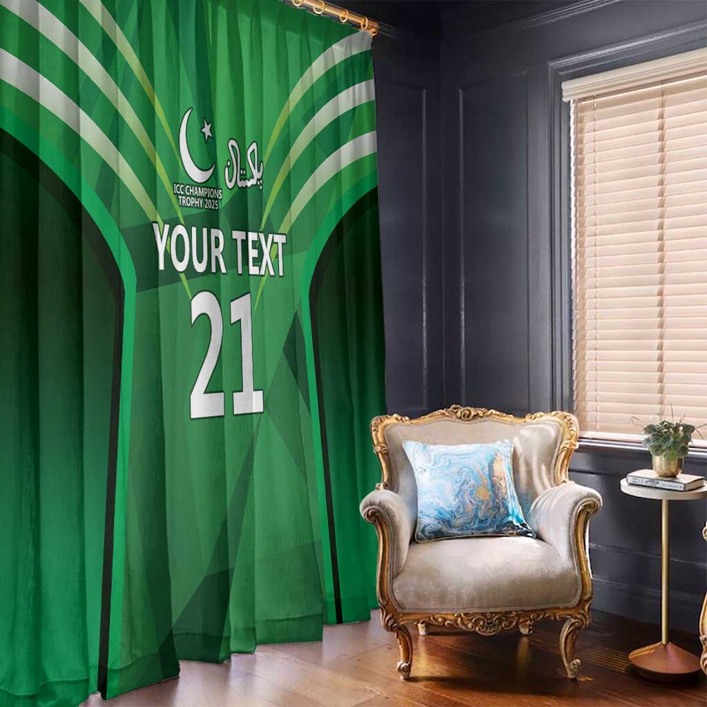 Pakistan Cricket Custom Window Curtain The Green Shirts with Sporty Pattern