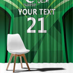 Pakistan Cricket Custom Window Curtain The Green Shirts with Sporty Pattern