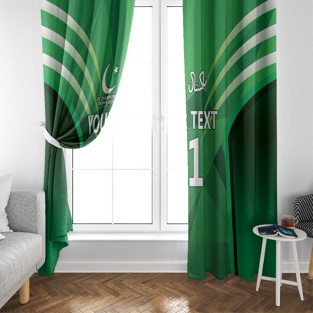 Pakistan Cricket Custom Window Curtain The Green Shirts with Sporty Pattern