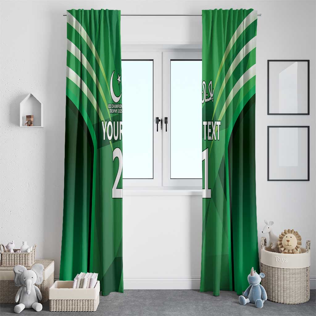 Pakistan Cricket Custom Window Curtain The Green Shirts with Sporty Pattern