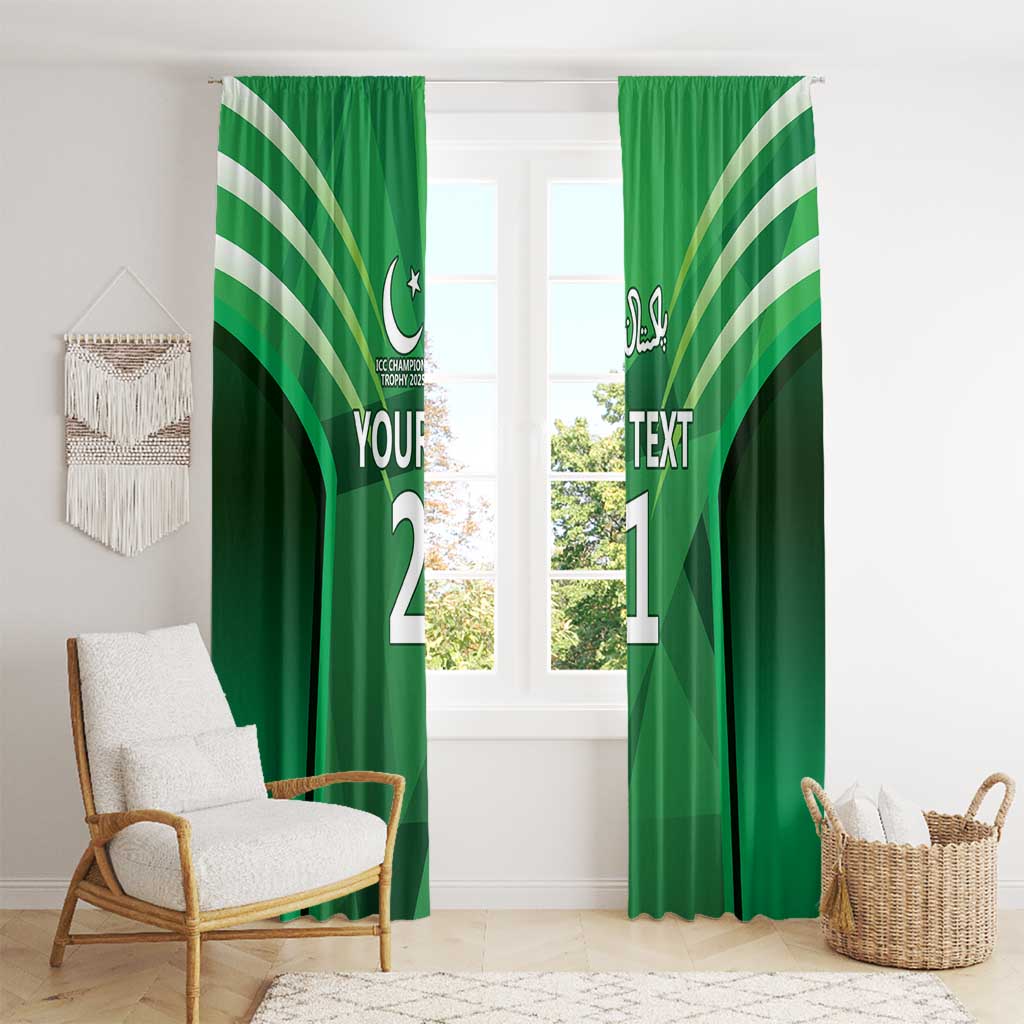Pakistan Cricket Custom Window Curtain The Green Shirts with Sporty Pattern