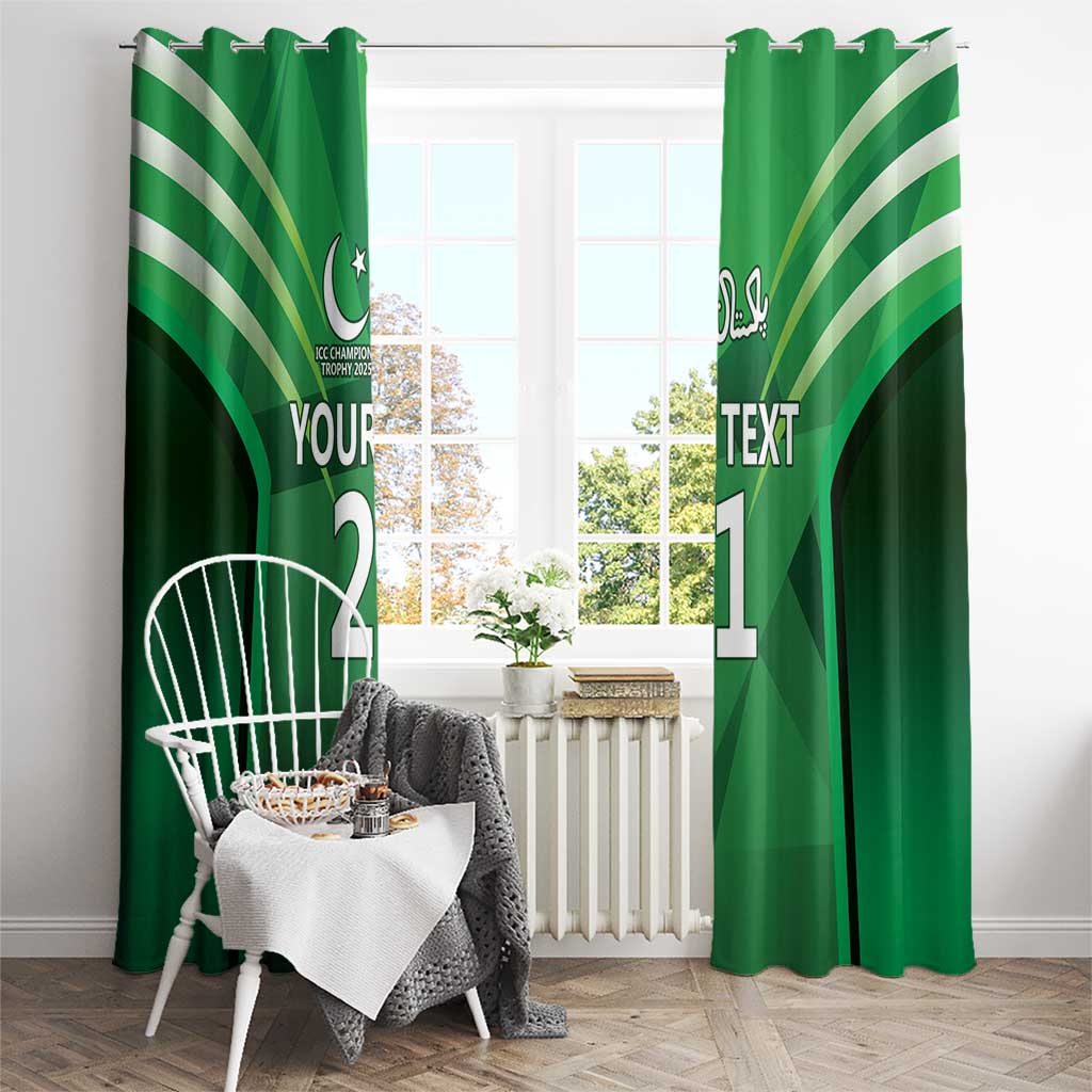 Pakistan Cricket Custom Window Curtain The Green Shirts with Sporty Pattern