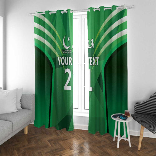 Pakistan Cricket Custom Window Curtain The Green Shirts with Sporty Pattern