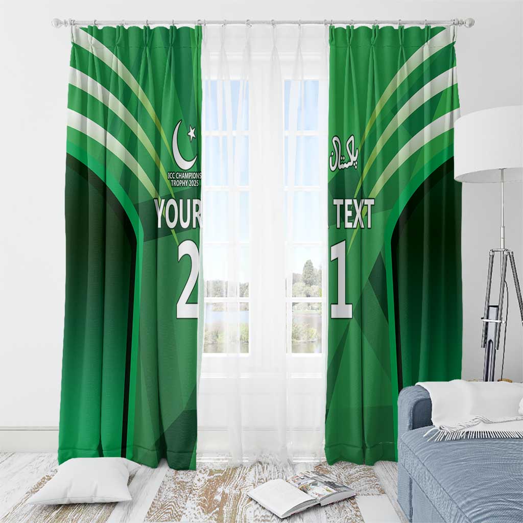 Pakistan Cricket Custom Window Curtain The Green Shirts with Sporty Pattern