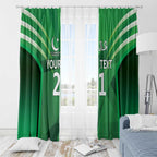 Pakistan Cricket Custom Window Curtain The Green Shirts with Sporty Pattern