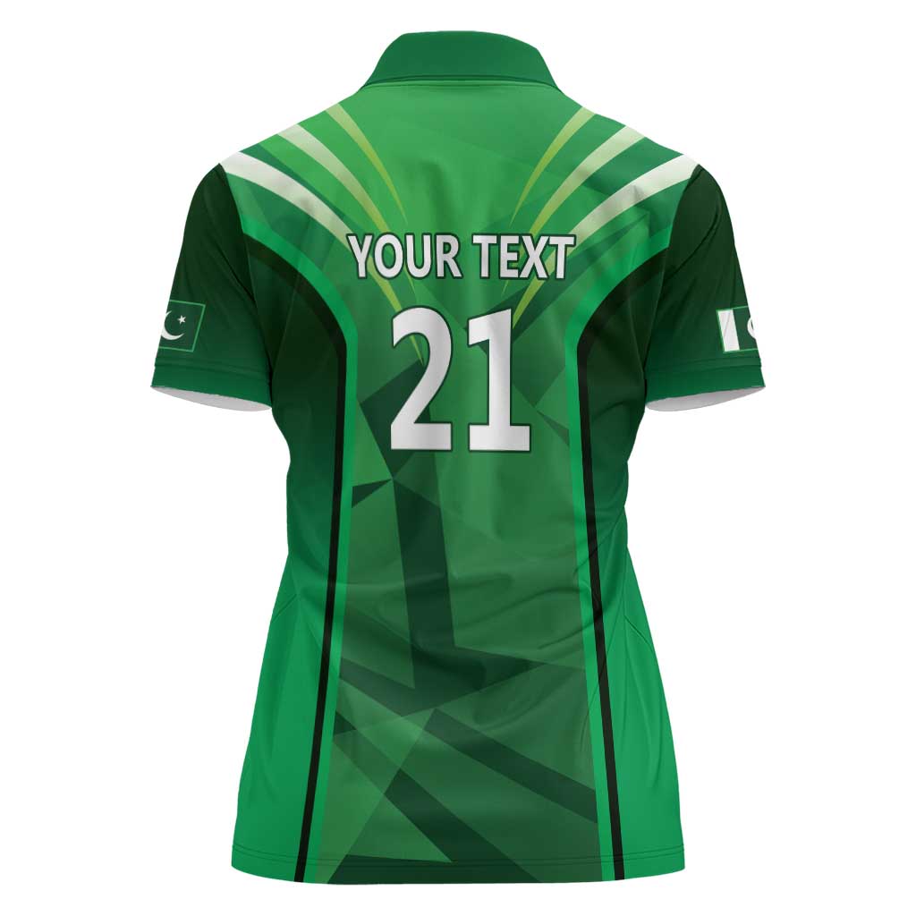 Pakistan Cricket Custom Women Polo Shirt The Green Shirts with Sporty Pattern
