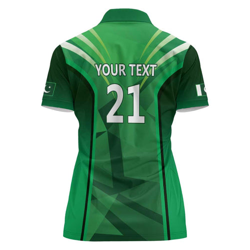Pakistan Cricket Custom Women Polo Shirt The Green Shirts with Sporty Pattern