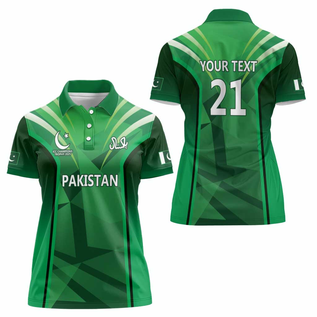 Pakistan Cricket Custom Women Polo Shirt The Green Shirts with Sporty Pattern