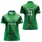 Pakistan Cricket Custom Women Polo Shirt The Green Shirts with Sporty Pattern