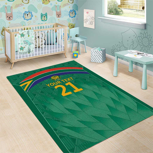 South Africa Cricket Custom Area Rug Proteas Green
