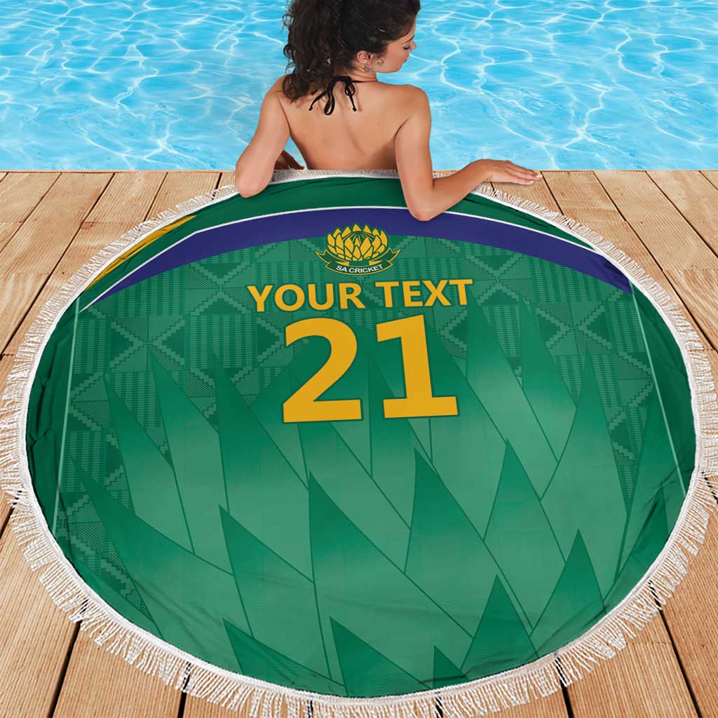 South Africa Cricket Custom Beach Blanket Proteas Green