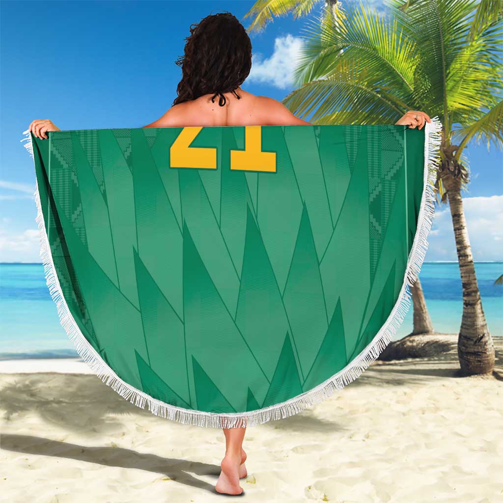 South Africa Cricket Custom Beach Blanket Proteas Green