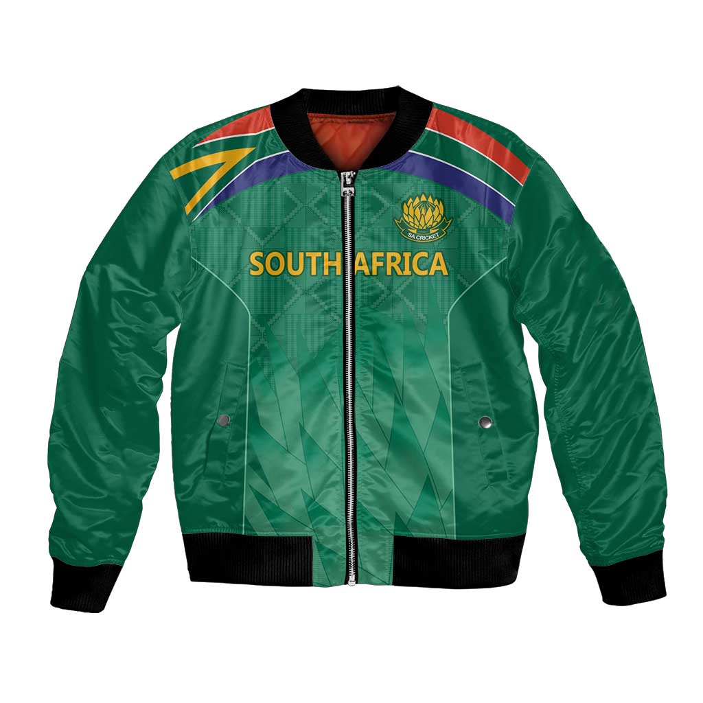 South Africa Cricket Custom Bomber Jacket Proteas Green