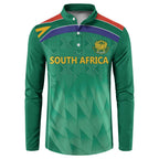 South Africa Cricket Custom Button Sweatshirt Proteas Green