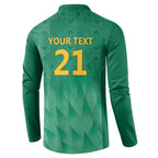 South Africa Cricket Custom Button Sweatshirt Proteas Green