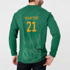 South Africa Cricket Custom Button Sweatshirt Proteas Green